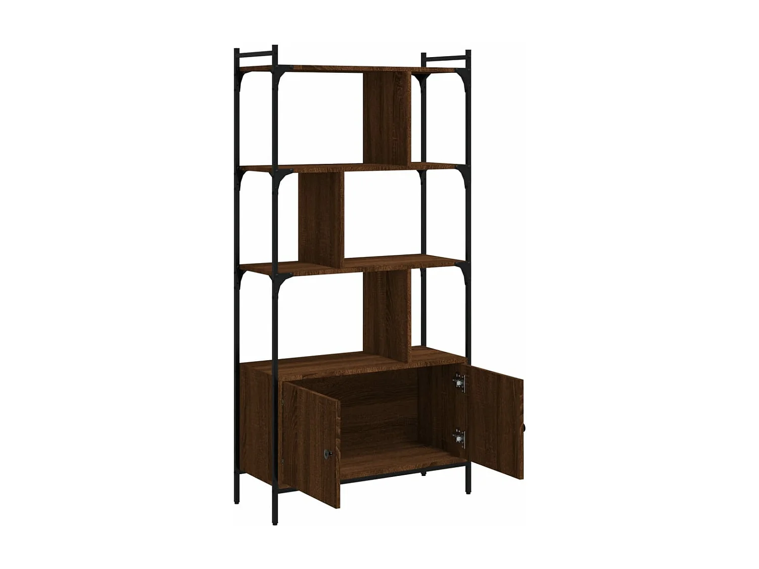 Bibliothèque avec portes chêne marron 76,5x30x154,5 cm