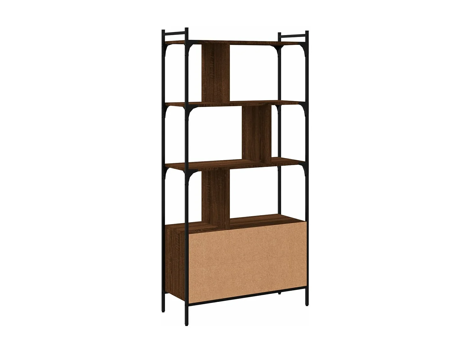 Bibliothèque avec portes chêne marron 76,5x30x154,5 cm