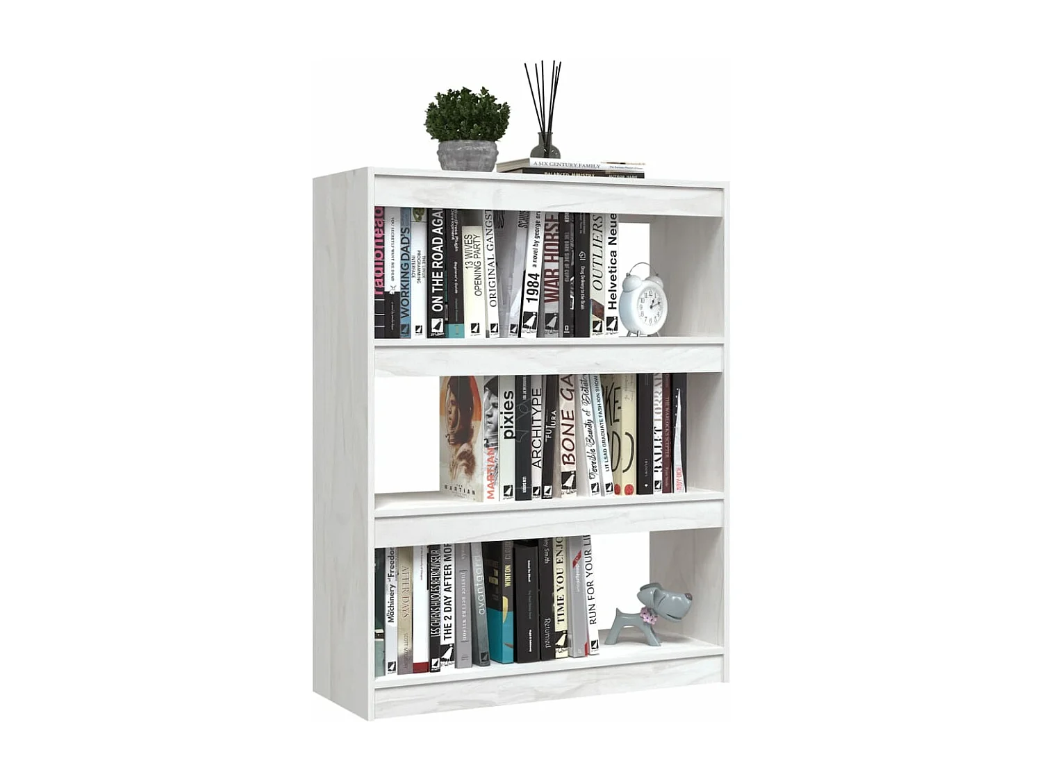 Bücherregal/Raumteiler Weiß 100x30x103 cm Kiefer Massivholz