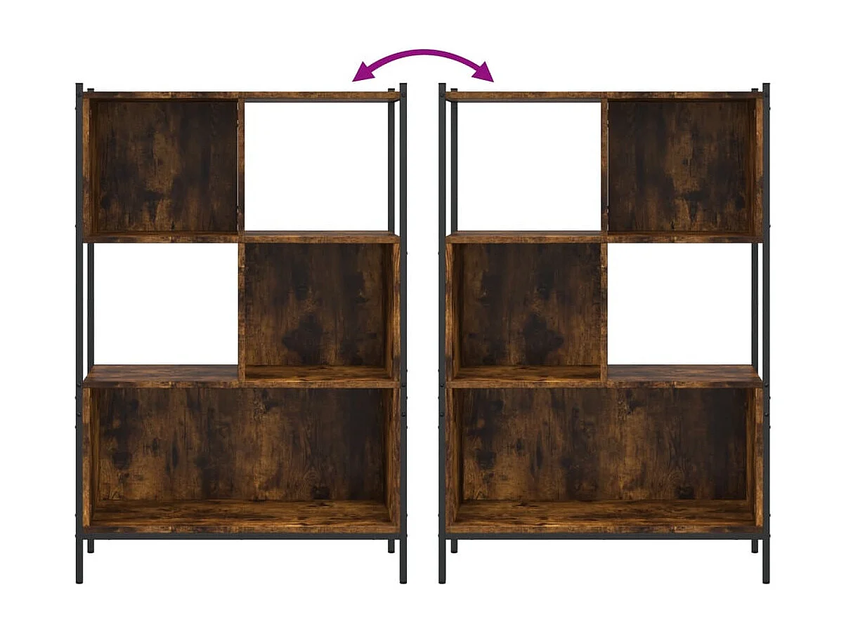 Bibliothèque chêne fumé 72x28x109 cm bois d'ingénierie