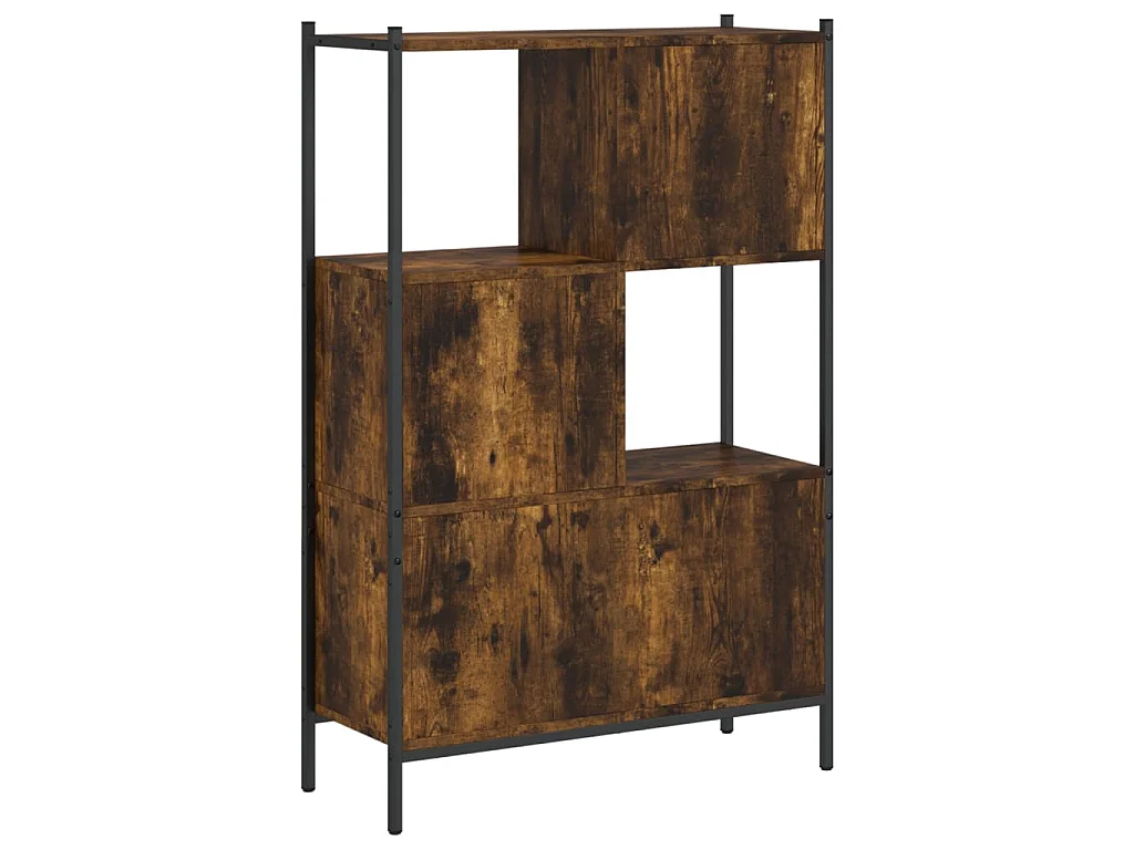 Boekenkast 72x28x109 cm bewerkt hout gerookt eikenkleurig