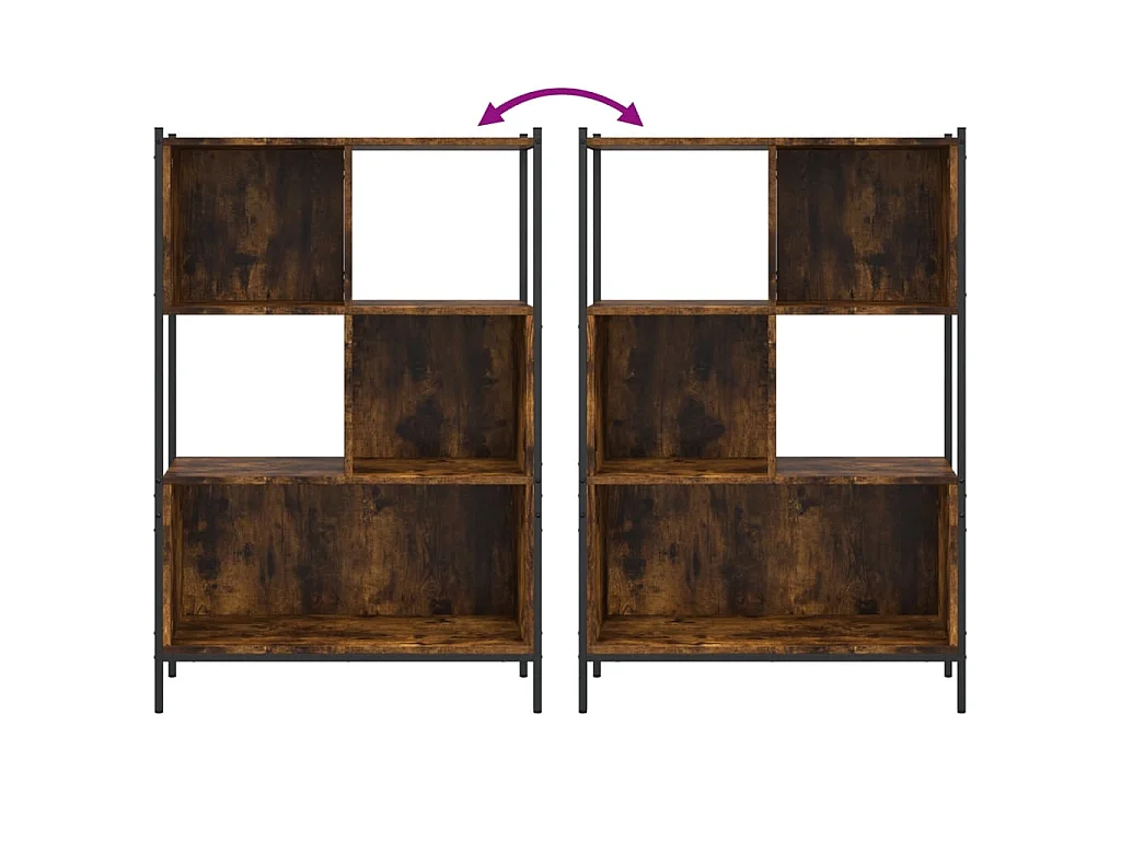 Boekenkast 72x28x109 cm bewerkt hout gerookt eikenkleurig
