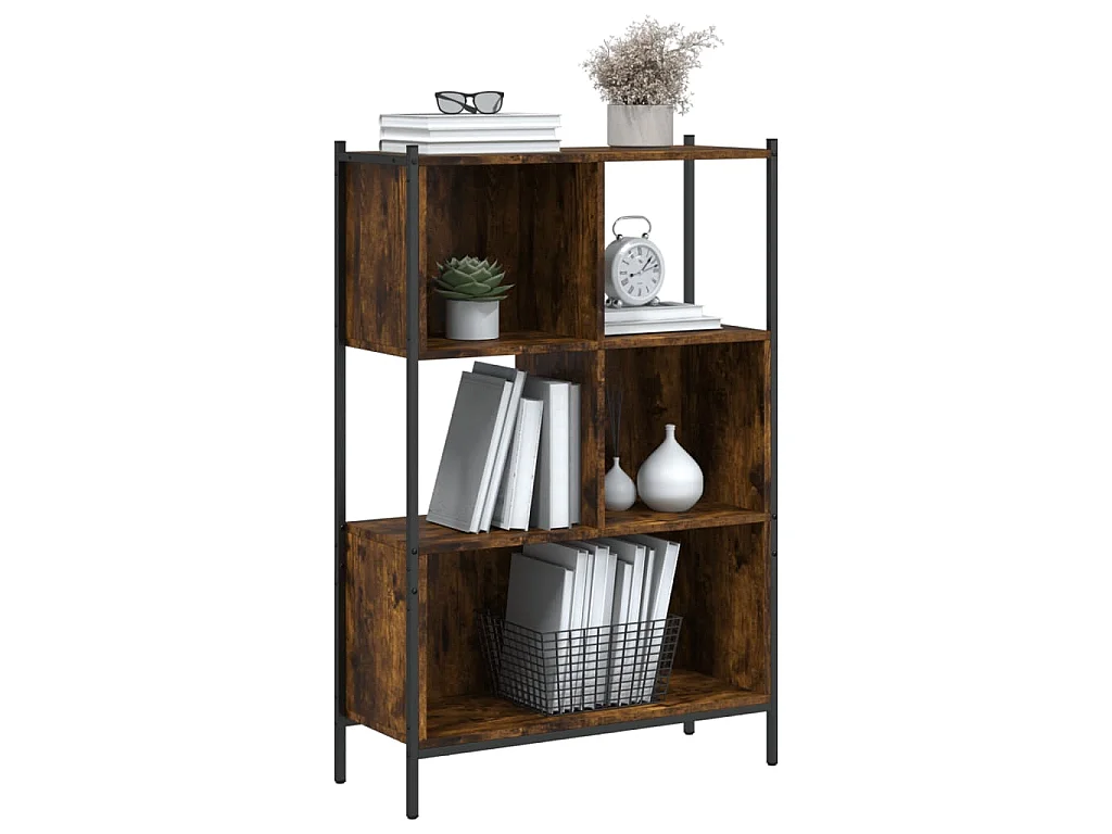 Bibliothèque chêne fumé 72x28x109 cm bois d'ingénierie