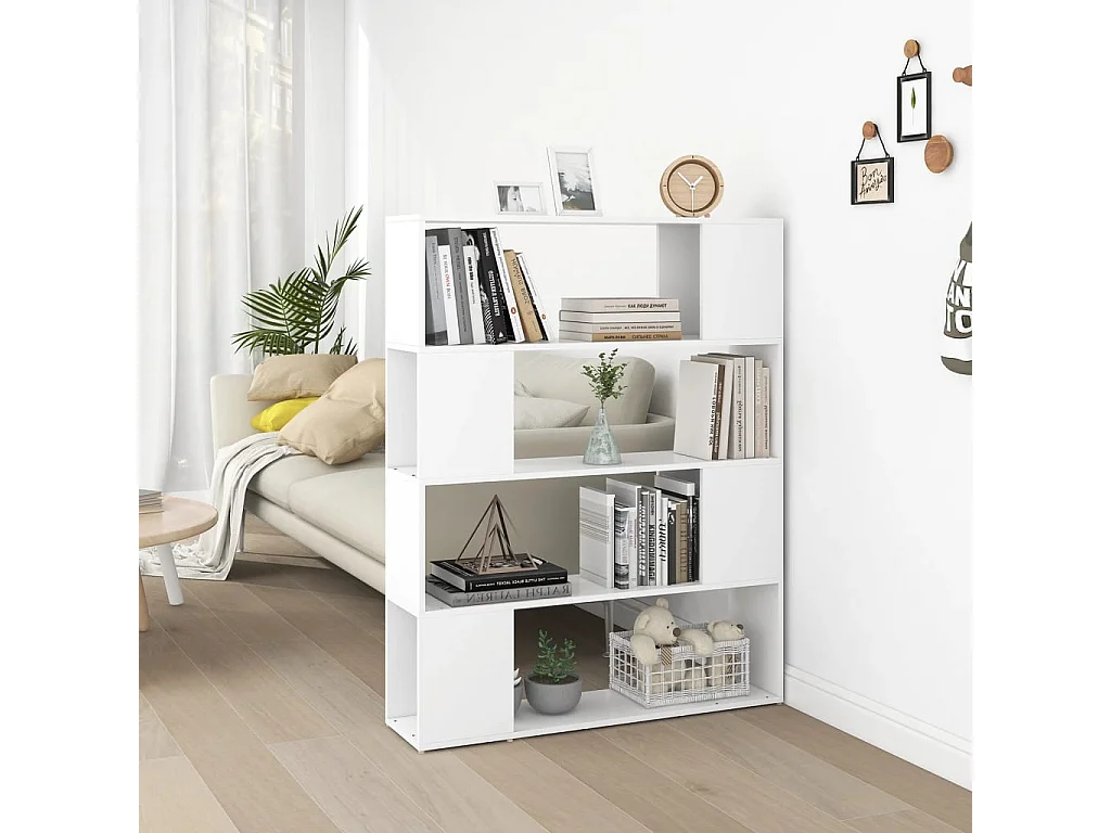 Boekenkast/kamerscherm 100x24x124 cm wit