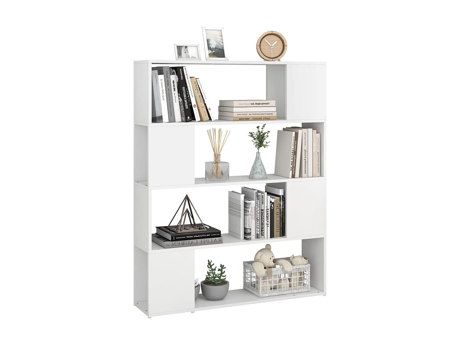 Boekenkast/kamerscherm 100x24x124 cm wit