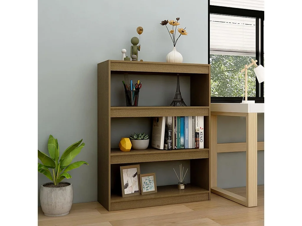 Estante/divisória 100x30x103 cm pinho maciço castanho mel