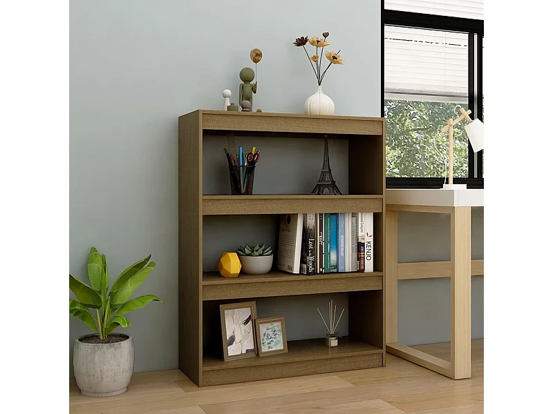 Estante/divisória 100x30x103 cm pinho maciço castanho mel