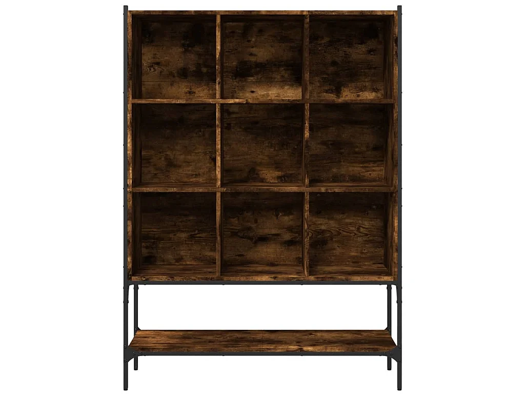 Bibliothèque chêne fumé 102x30x141,5 cm bois d'ingénierie