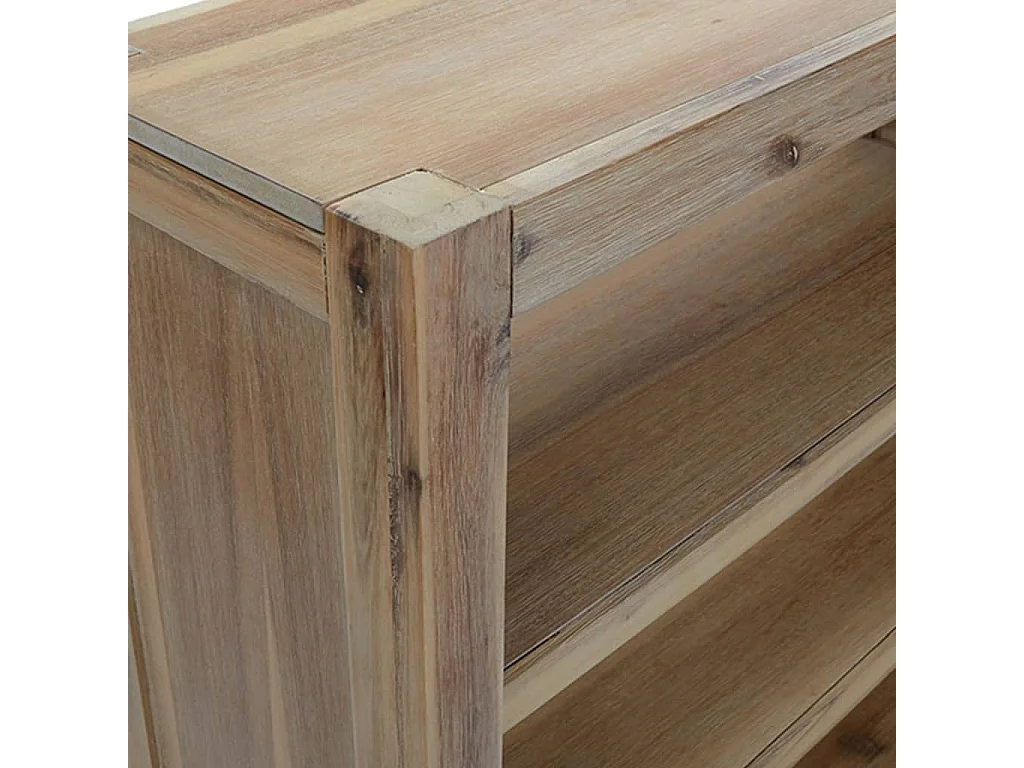 Libreria a 7 Ripiani 80x30x200 cm in Legno Massello di Acacia