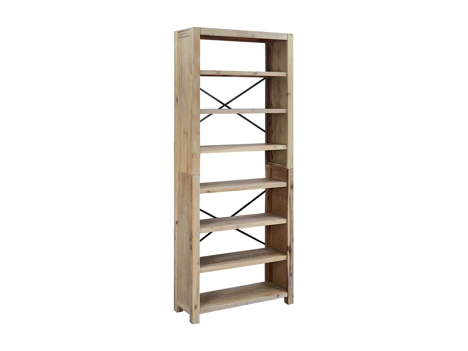 Estantería de 7 nieveles madera maciza de acacia 80x30x200 cm