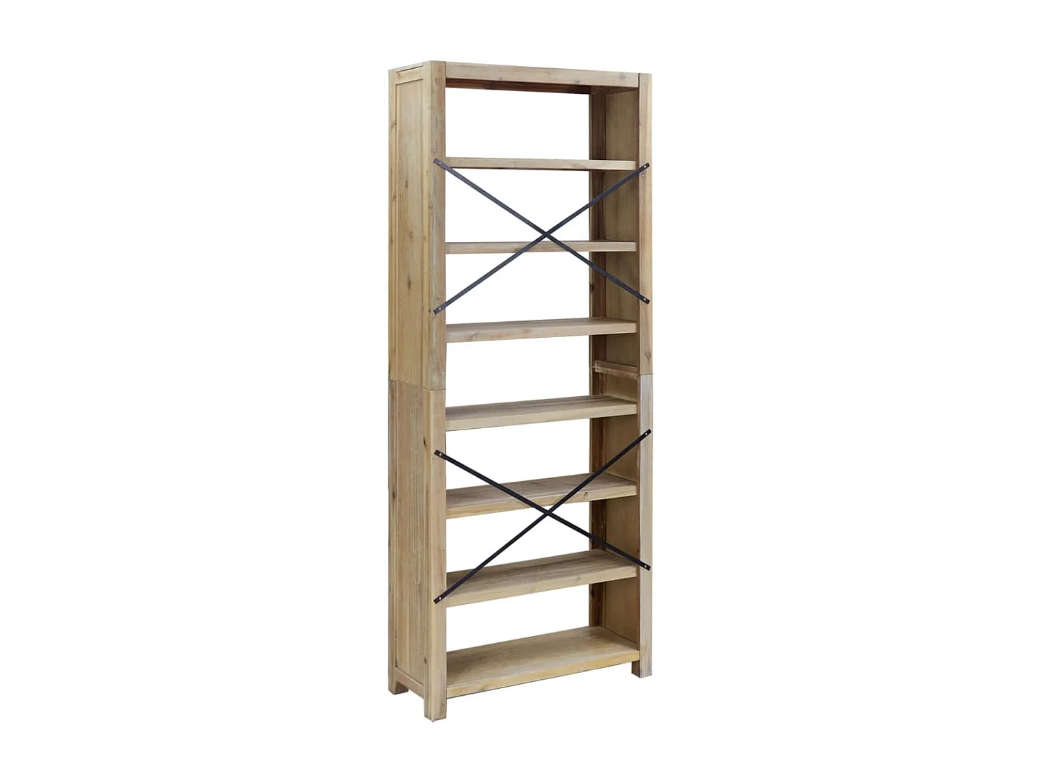 Estantería de 7 nieveles madera maciza de acacia 80x30x200 cm