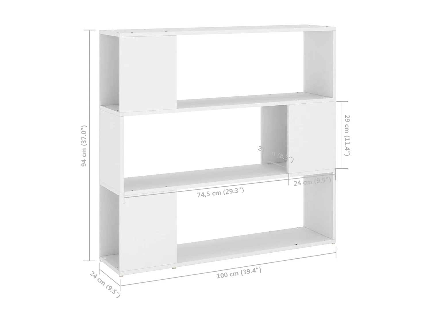 Estante/divisória 100x24x94 cm branco
