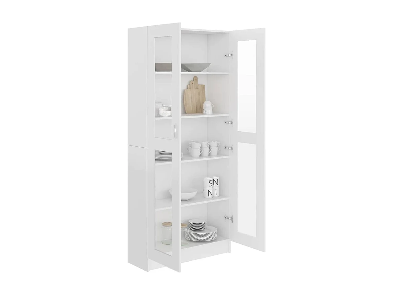 Vitrinenschrank Weiß 82,5x30,5x185,5 cm Holzwerkstoff