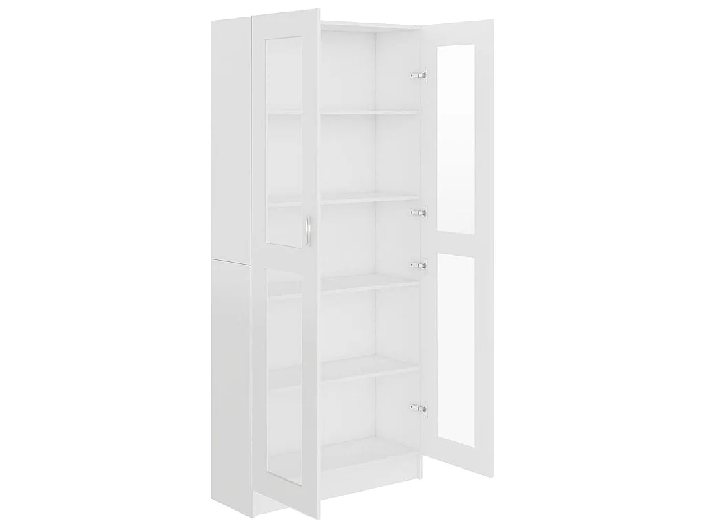 Vitrinekast 82,5x30,5x185 cm bewerkt hout wit