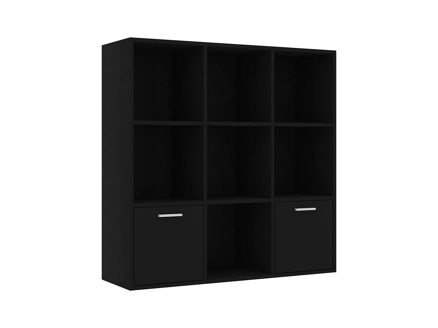 Boekenkast 98x30x98 cm bewerkt hout zwart