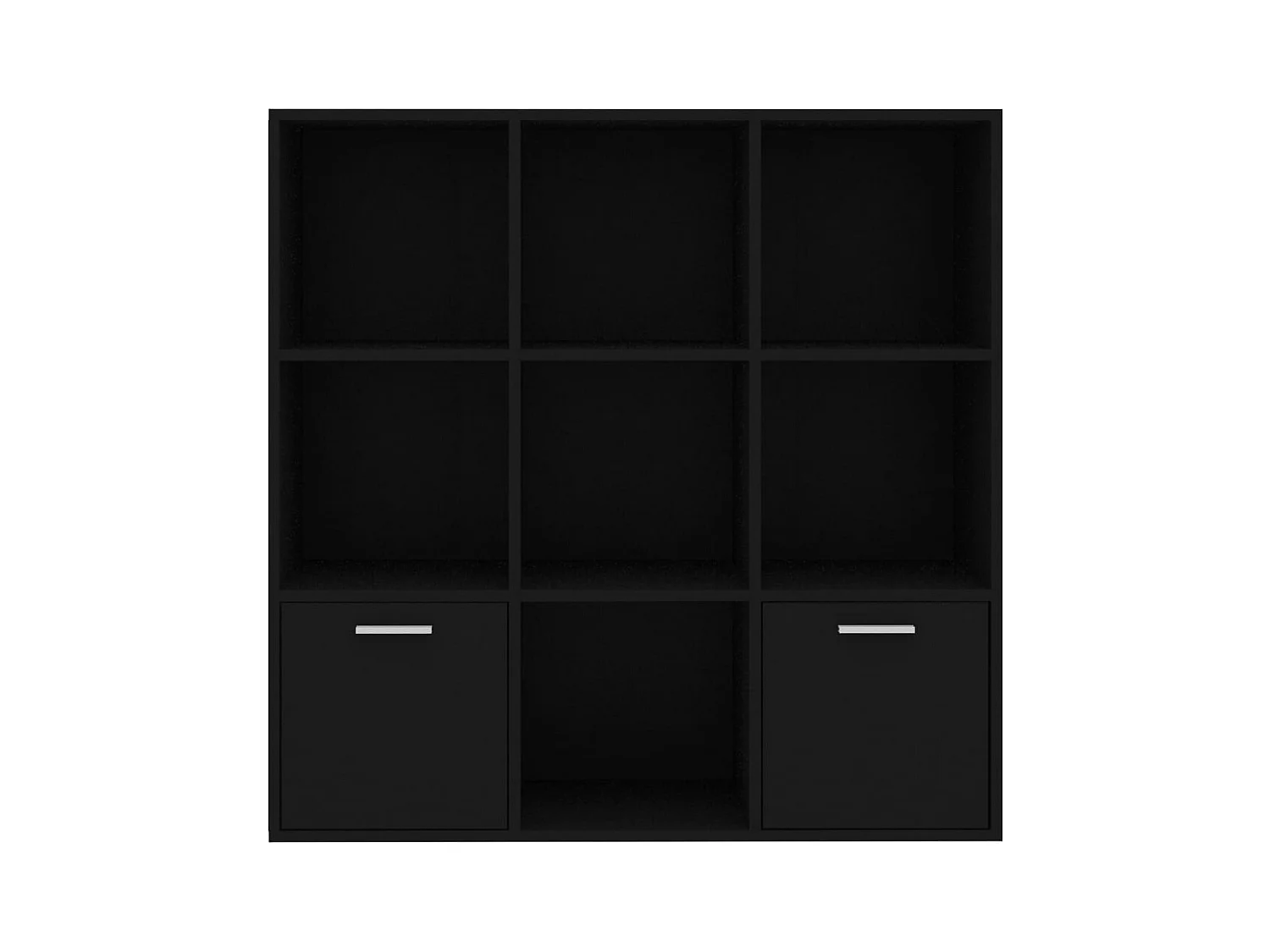 Boekenkast 98x30x98 cm bewerkt hout zwart