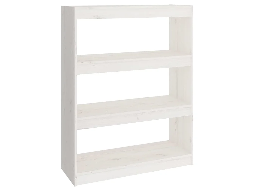 Boekenkast/kamerscherm 80x30x103,5 cm massief grenenhout wit