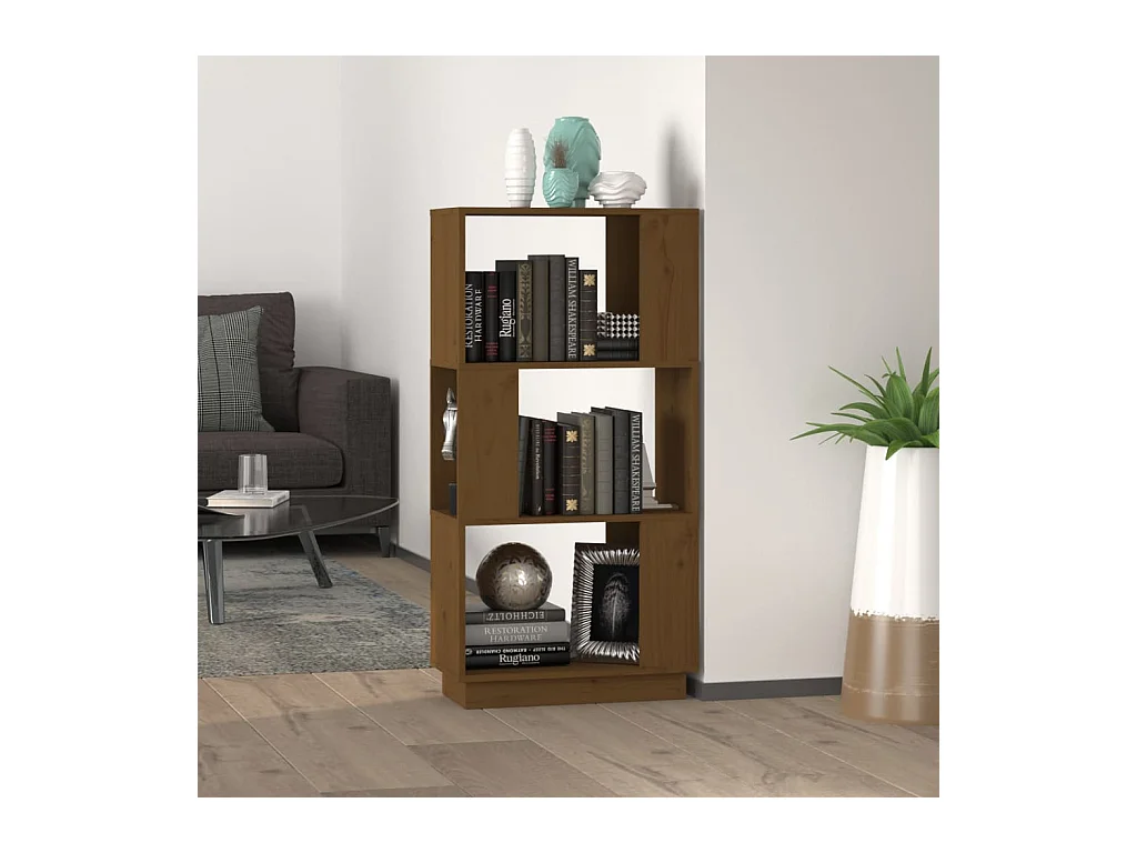 Bibliothèque/Séparateur de pièce Marron miel 51x25x101 cm Pin