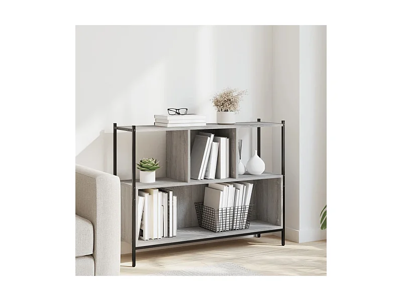 Bibliothèque sonoma gris 102x28x77,5 cm bois d'ingénierie