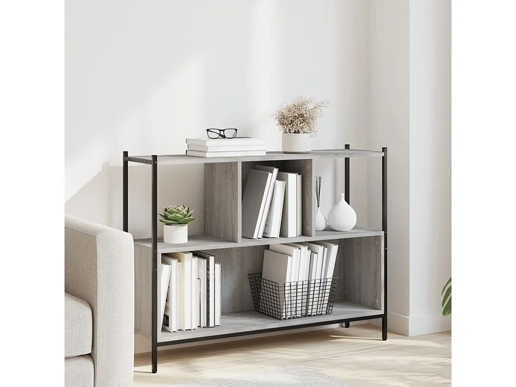 Libreria Grigio Sonoma 102x28x77,5 cm in Legno Multistrato