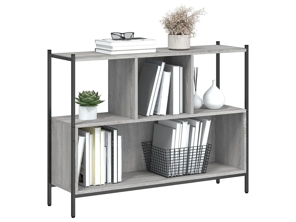 Bibliothèque sonoma gris 102x28x77,5 cm bois d'ingénierie