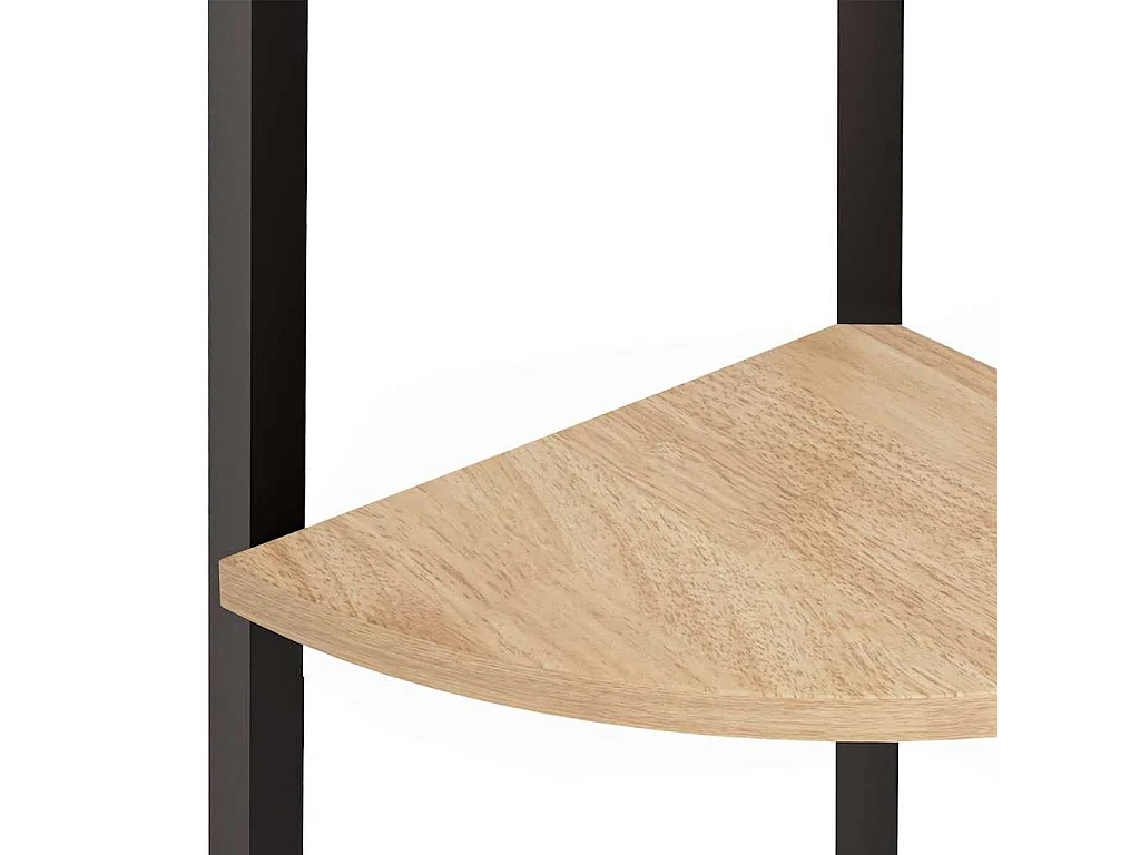 Étagère d'angle à 4 niveaux Marron clair et noir 45,5 x 31,5 x 150 cm