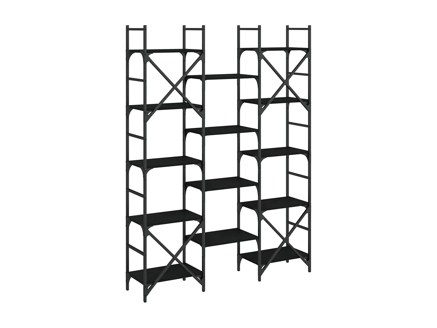 Estantería madera de ingeniería negra 127,5x28,5x172,5 cm