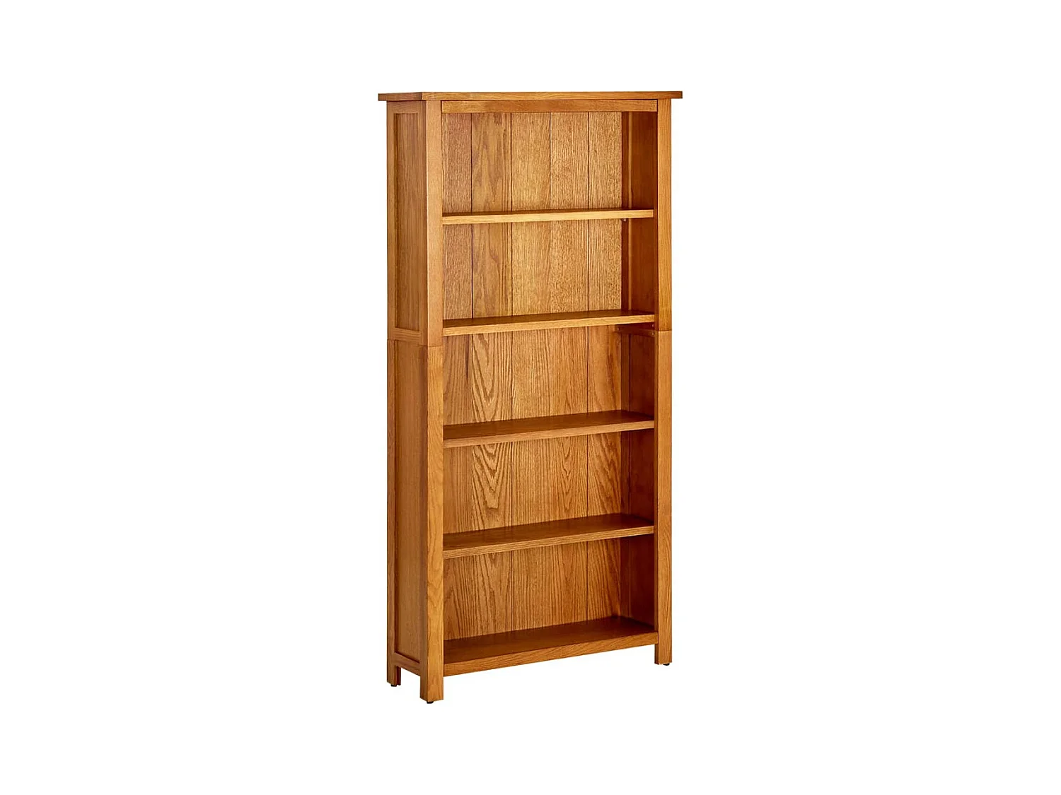Libreria a 5 Ripiani 70x22x140 cm in Legno Massello di Rovere