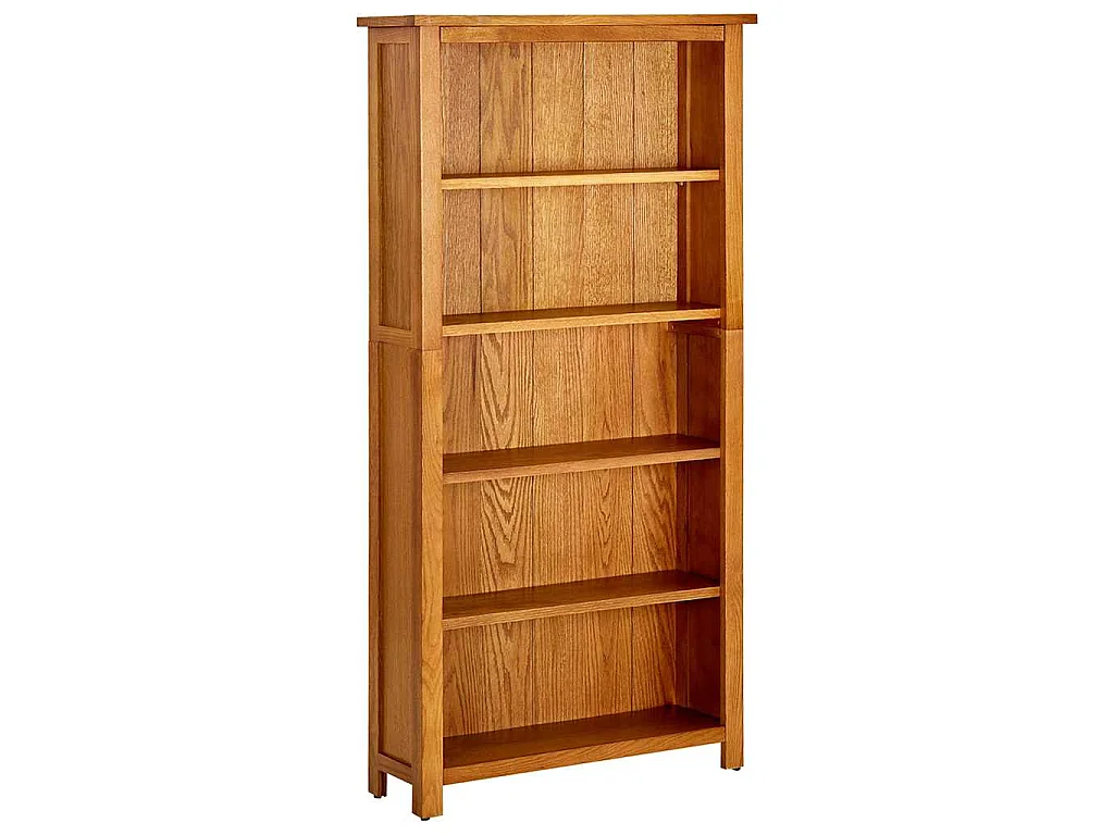 Bibliothèque à 5 étagères 70x22x140 cm Bois de chêne massif