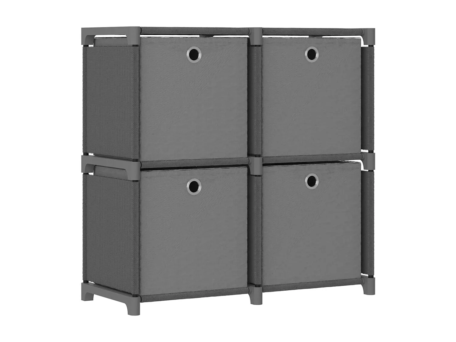 Kast met 4 vakken met boxen 69x30x72,5 cm stof grijs