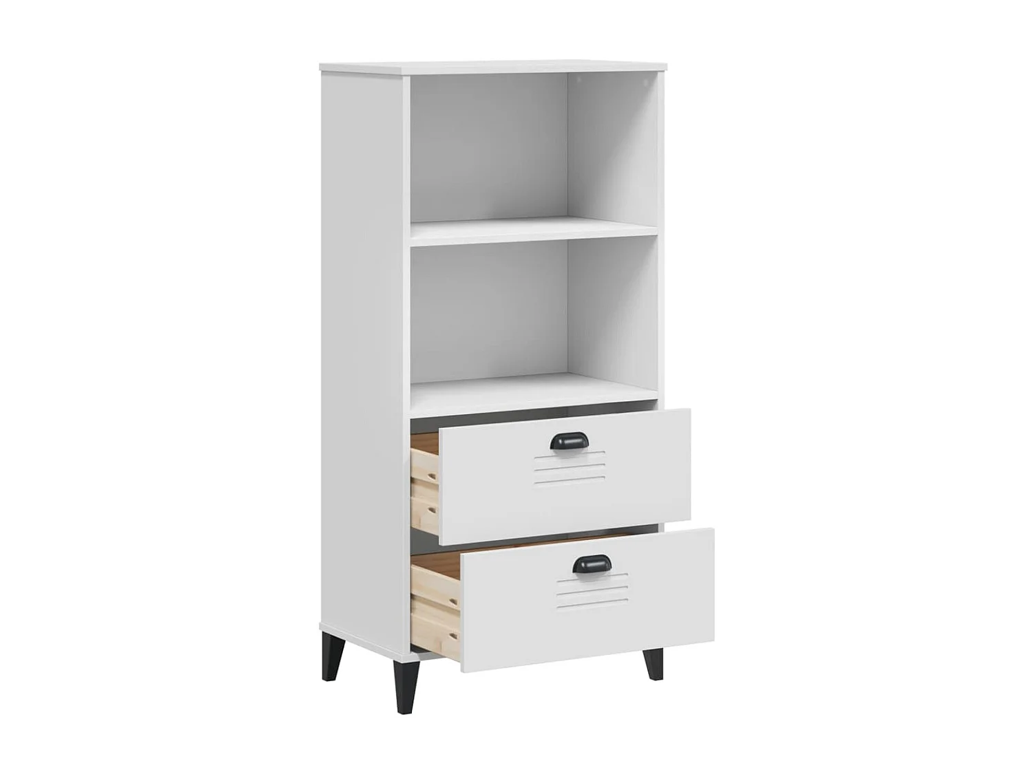 Boekenkast VIKEN 60x35x123 cm bewerkt hout wit