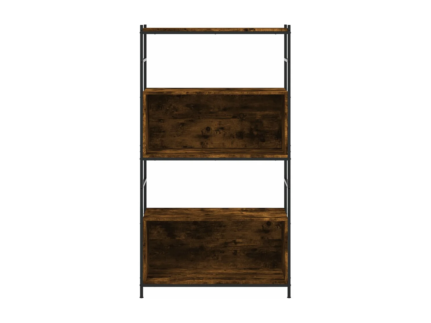 Bücherregal Räuchereiche 80x30x145,5 cm Holzwerkstoff und Eisen