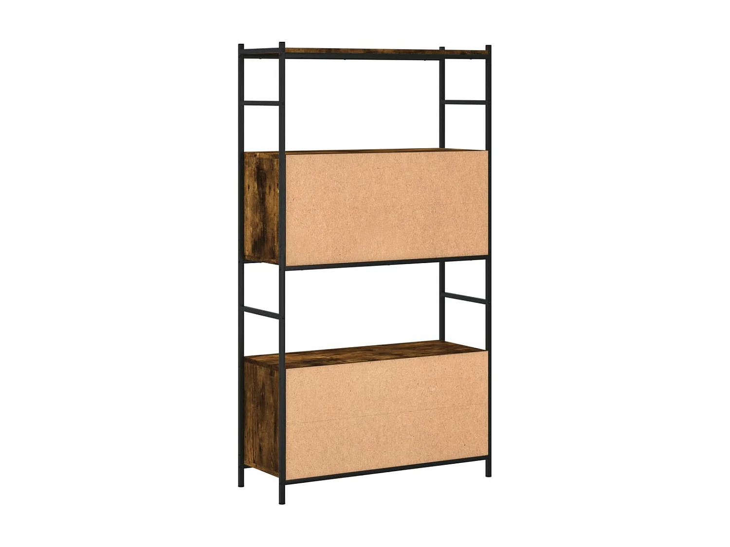 Bücherregal Räuchereiche 80x30x145,5 cm Holzwerkstoff und Eisen