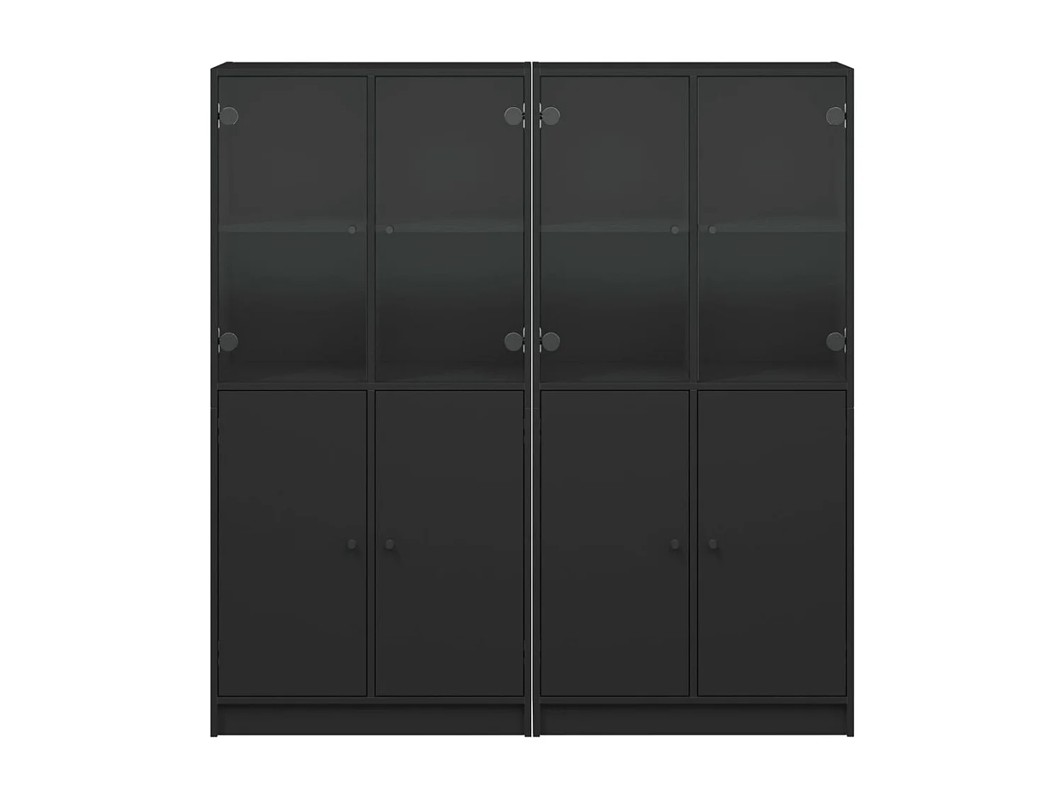 Estantería con puertas madera de ingeniería negro 136x37x142 cm