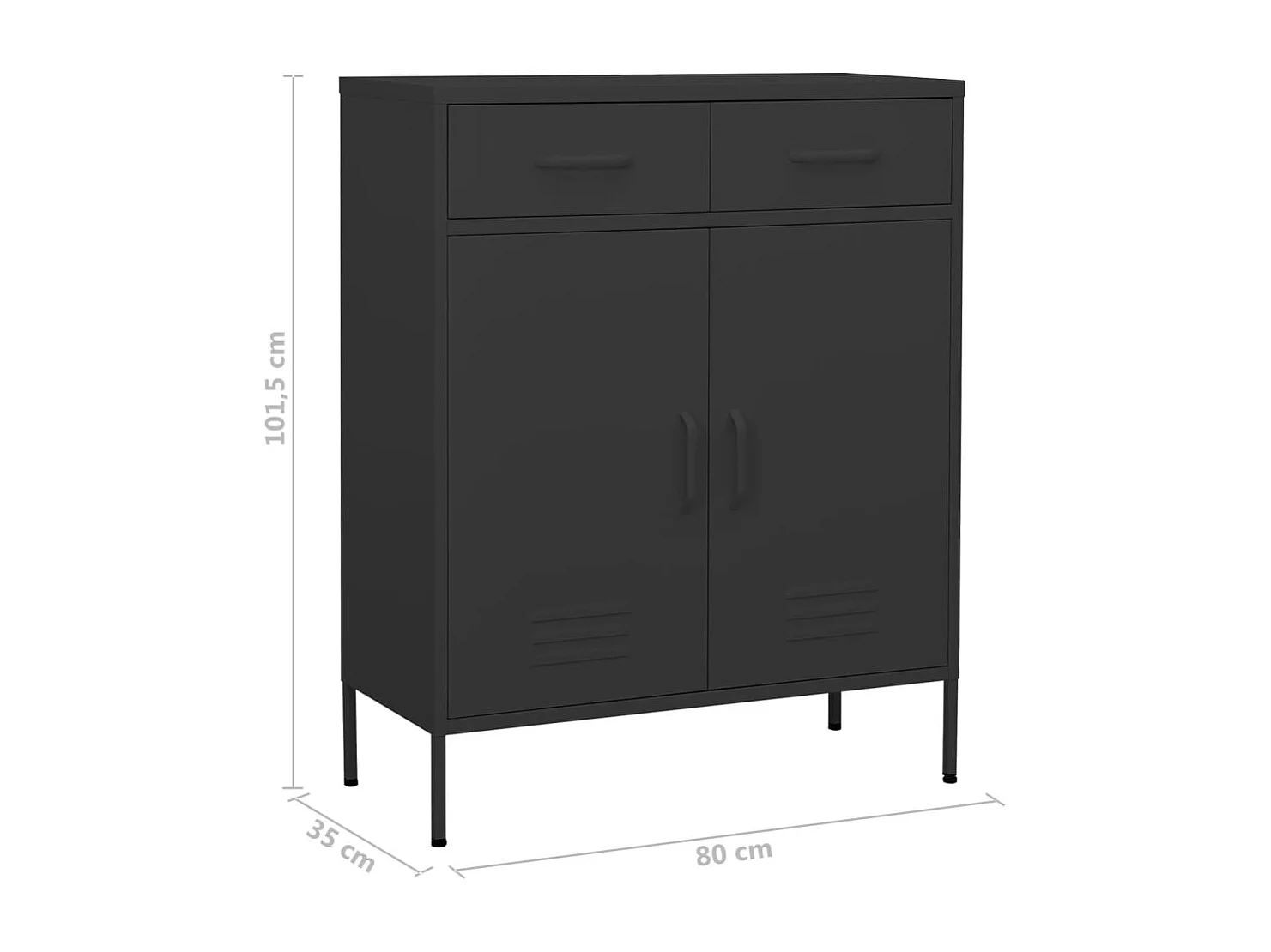 Armadietto Antracite 80x35x101,5 cm in Acciaio