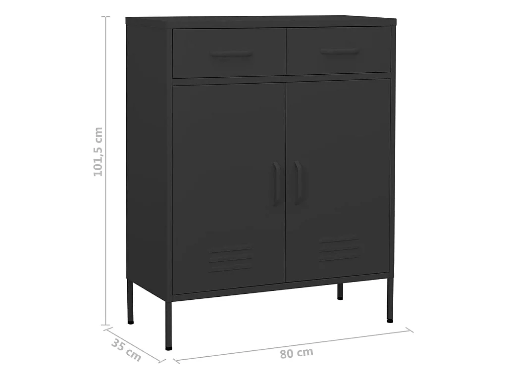 Armadietto Antracite 80x35x101,5 cm in Acciaio