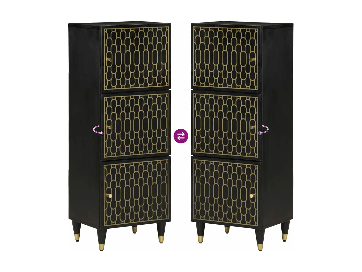 Buffet 40x33x110 cm bois de manguier massif