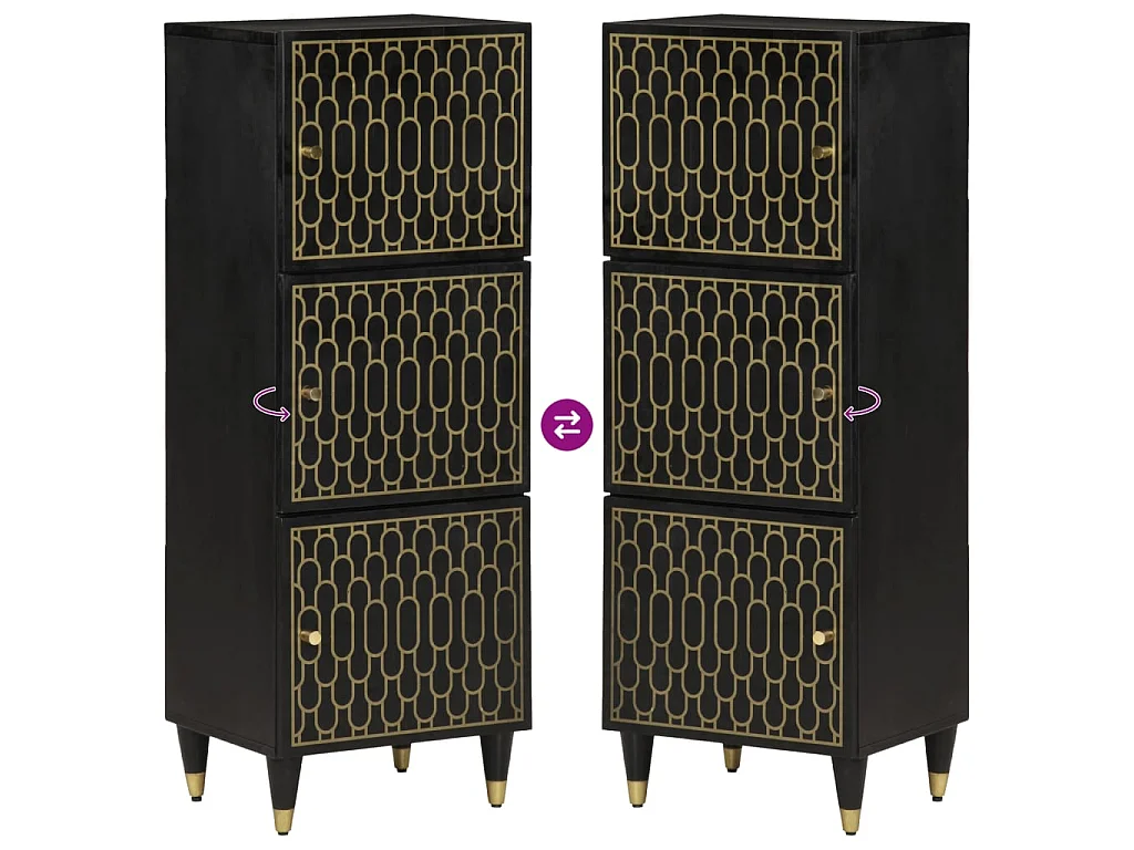 Hoge kast 40x33x110 cm massief mangohout