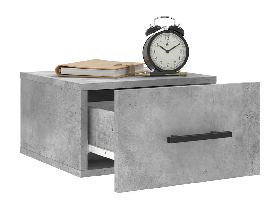 Mesas de cabeceira parede 2 pcs 35x35x20 cm cinza cimento