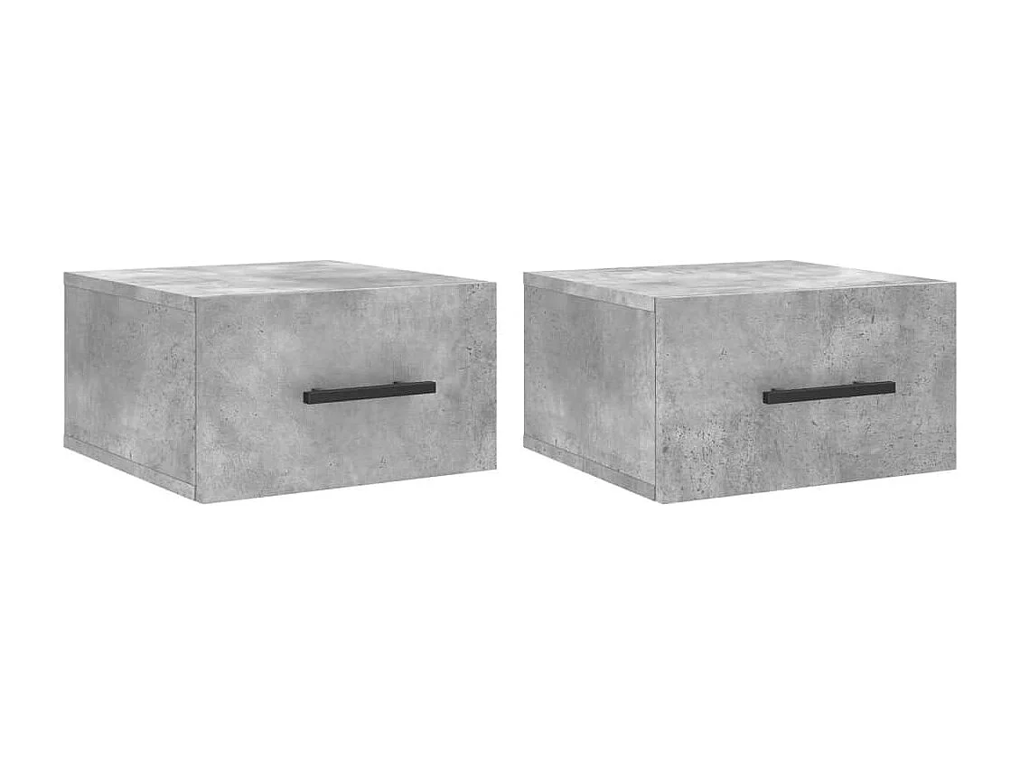 Tables de chevet murales 2 pcs gris béton 35x35x20 cm