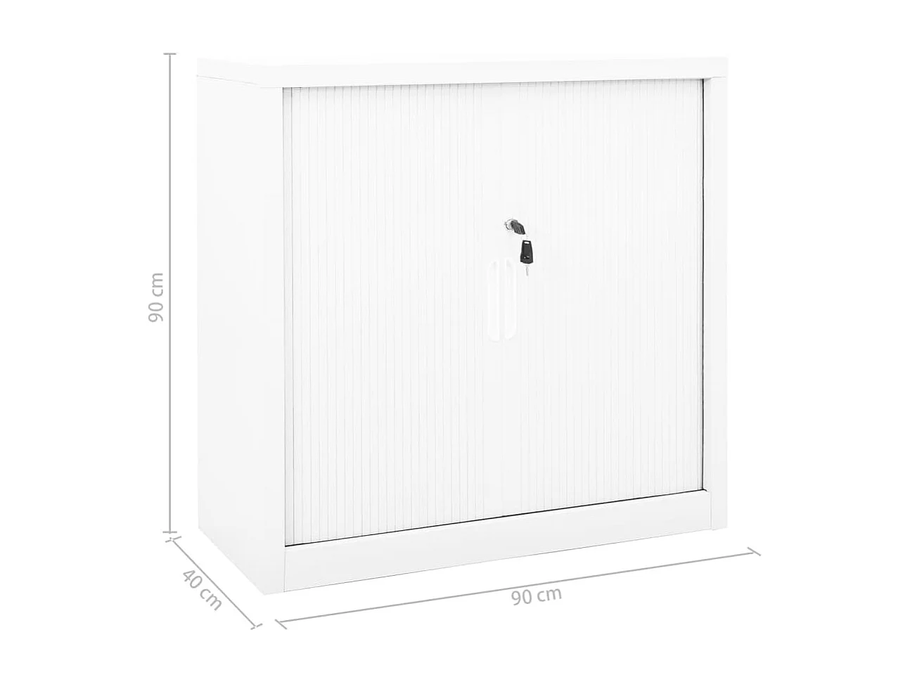 Roldeurkast 90x40x90 cm staal wit