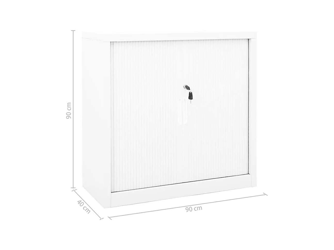 Roldeurkast 90x40x90 cm staal wit