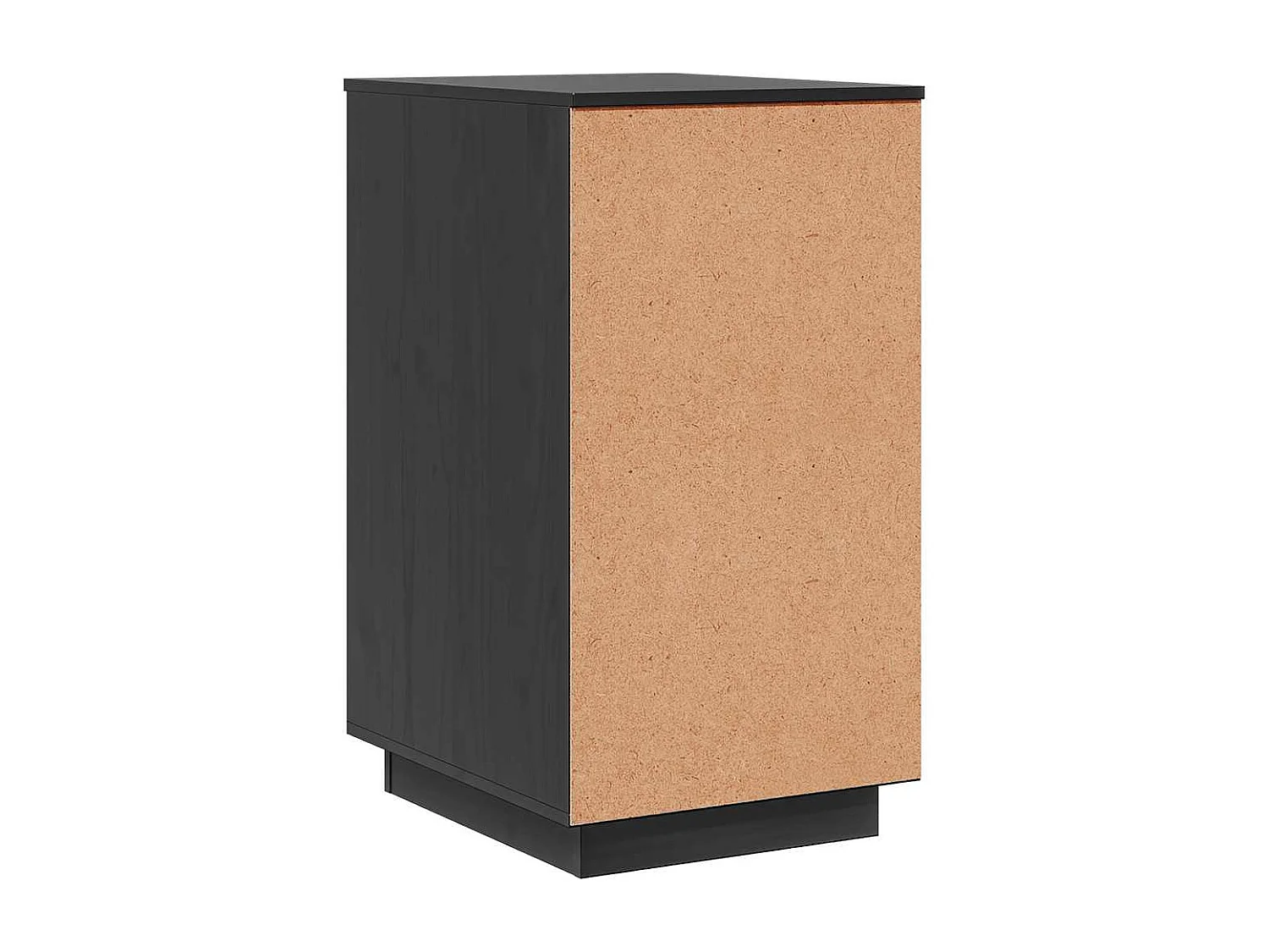 Armadietto da Scrivania Nero 40x50x75 cm Legno Massello Pino