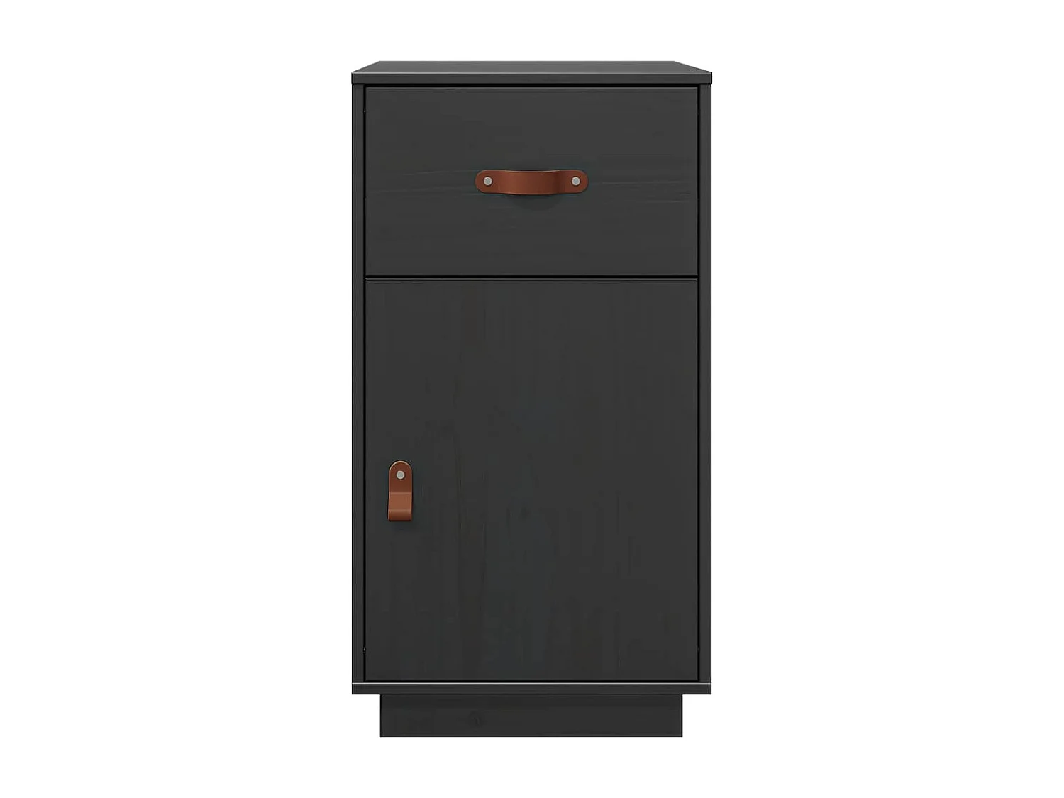 Armadietto da Scrivania Nero 40x50x75 cm Legno Massello Pino