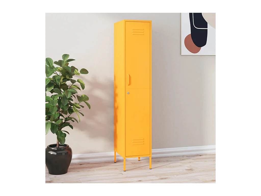 Armoire à casiers Jaune moutarde 35x46x180 cm Acier