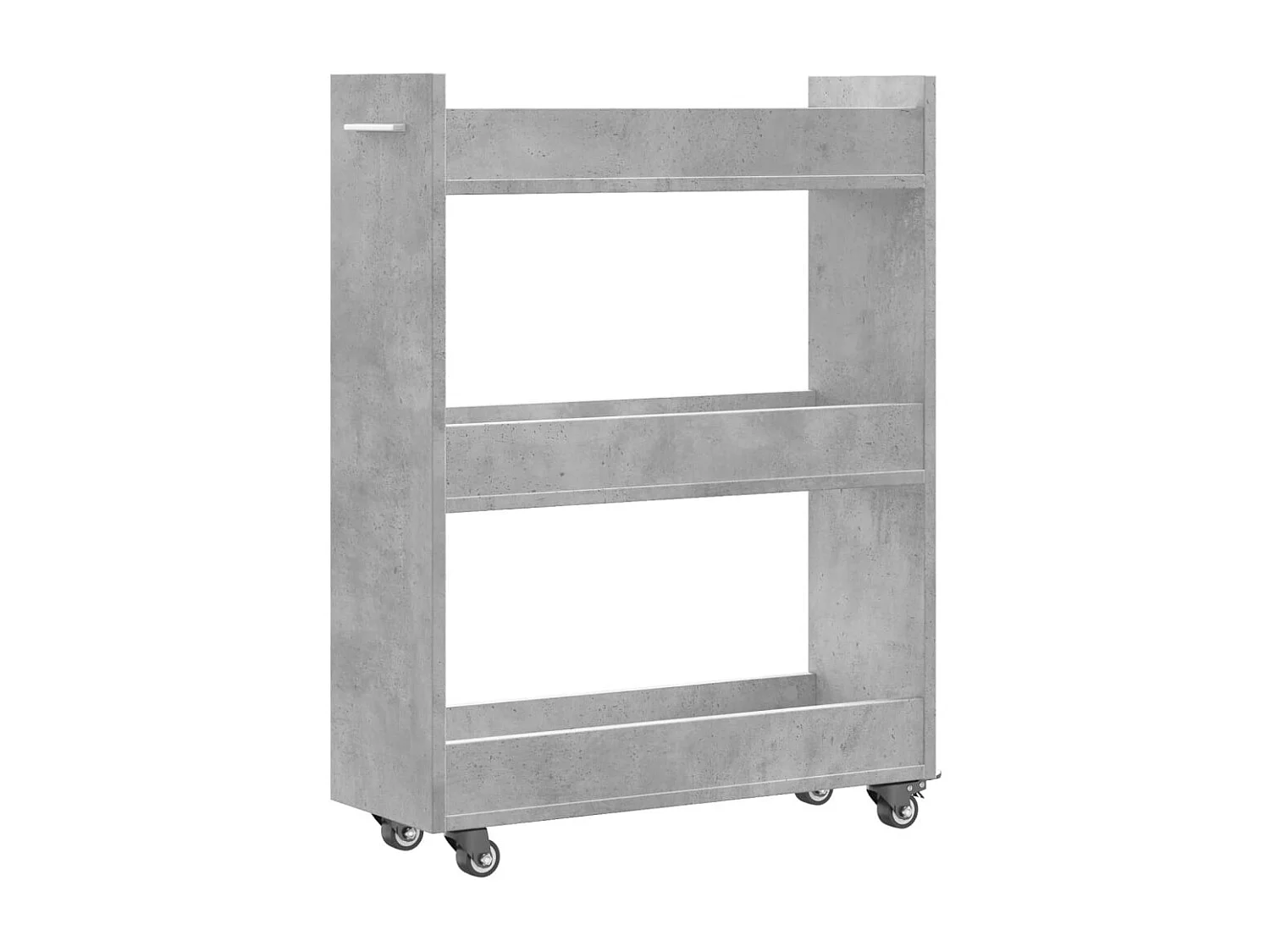 Kast met wieltjes 60x22x79 bewerkt hout betongrijs