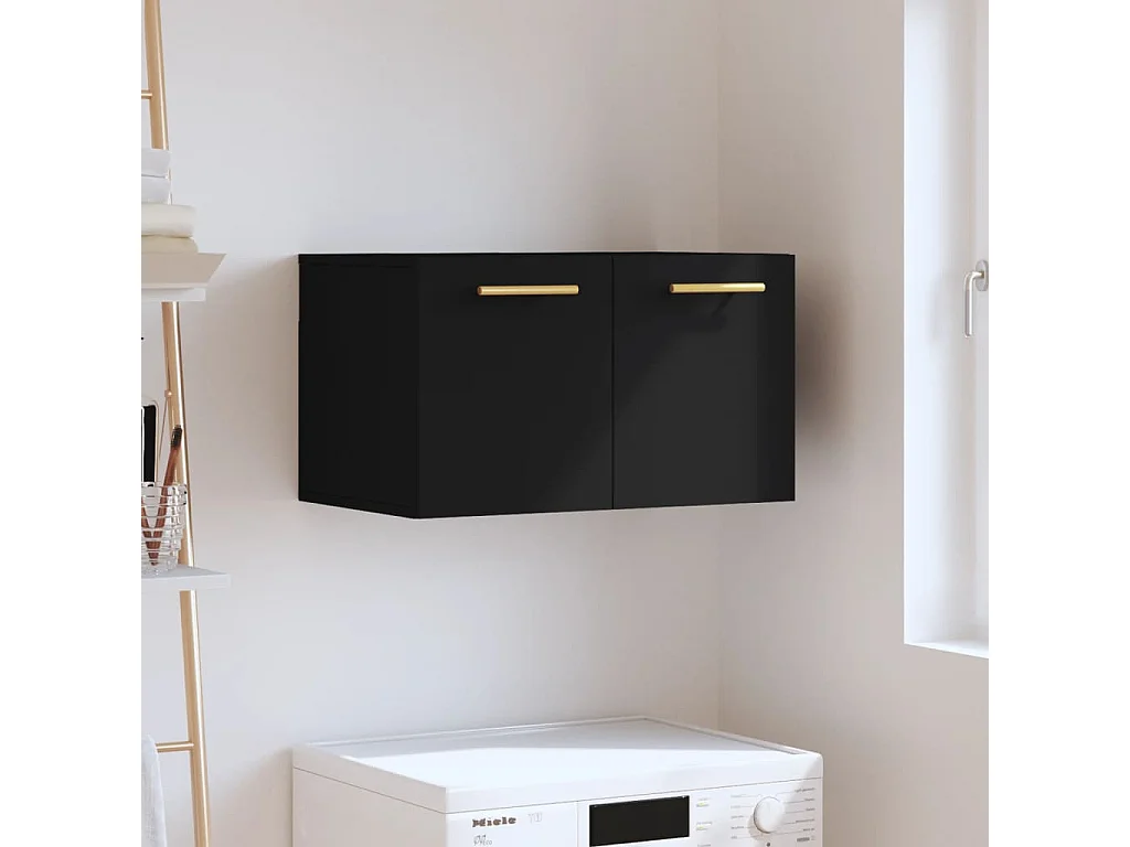 Armoire murale Noir 60x36,5x35 cm Bois d'ingénierie