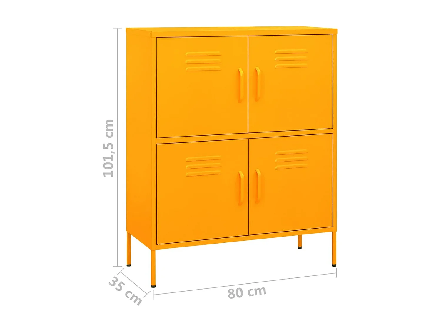 Armário de arrumação aço 80x35x101,5 cm amarelo mostarda