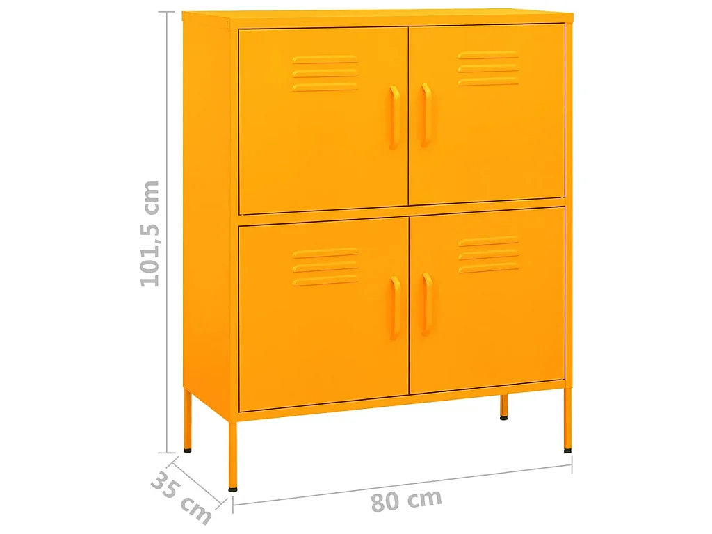 Armoire de rangement Jaune moutarde 80x35x101,5 cm Acier