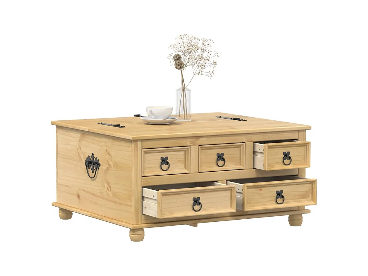 Boîte de rangement Corona 90x78x45 cm bois de pin massif